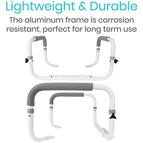 Vive Toilet Safety Rail - Adjustable Grab Bar - Compact Support Frame - Image 8