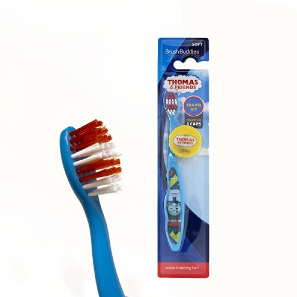 Brush Buddies Thomas & Friends Toothbrush with Cap, Blue (Pack of 1) - Image 2