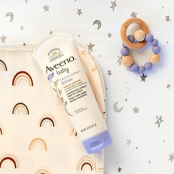 Aveeno Baby Calming Comfort Bath & Lotion Set, Nighttime Baby Skin Care Products - Image 6