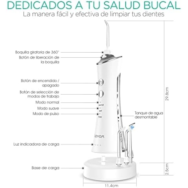 VOYOR-HEALTH Water Dental Flosser for Teeth, Portable and Rechargeable Oral - Image 6