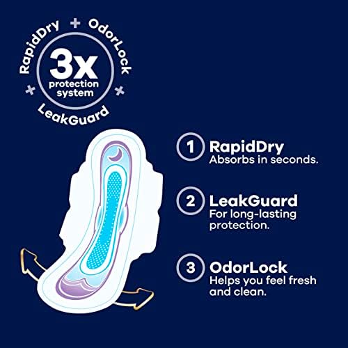 Always Ultra Thin Feminine Pads for Women, Size 5, Extra Heavy, Overnight - Image 2