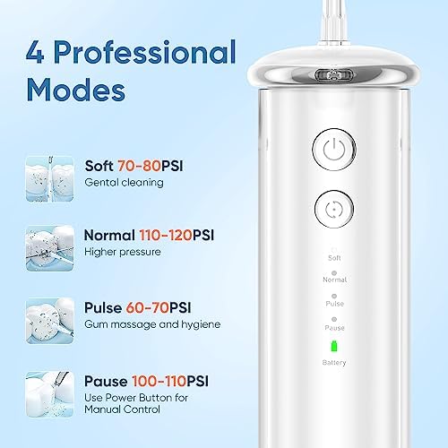 Water Dental Flosser for Teeth- Cordless Oral Irrigator with Stepless Pressure - Image 5