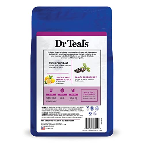 Dr Teal's Pure Epsom Salt Soak, Black Elderberry with Vitamin D, 3 lbs - Image 9