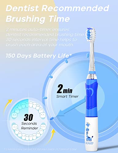 SEAGO Light Up Toothbrush for Kids, Kids Battery Toothbrushes - Image 4
