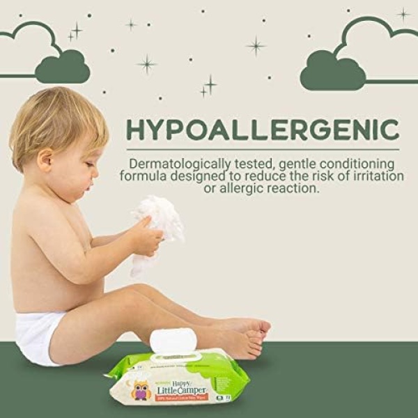 Happy Little Camper Natural Flushable Wipes - Hypoallergenic & Chlorine-Free Wet - Image 5
