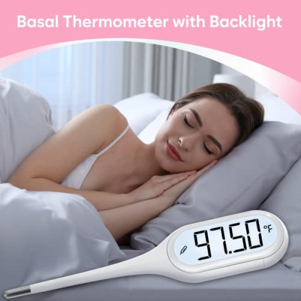 Digital Basal Body Oral Thermometer: Easy@Home Large Backlit Display - 2 Modes - - Image 4