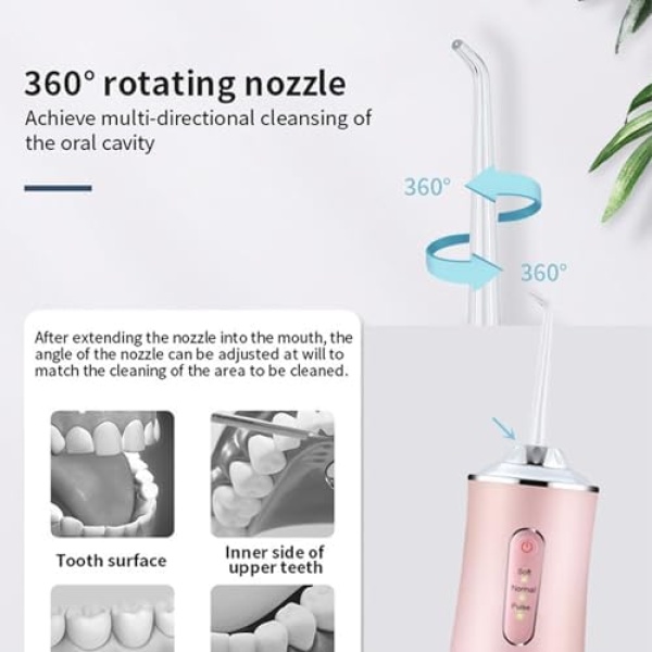 Electric Irrigator, Home Portable Water Teeth Cleaning Flosser With With 4 - Image 3