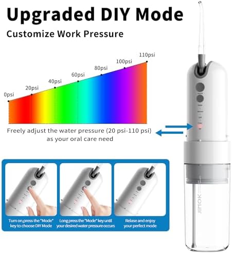 JIMOK Water Dental Flosser Cordless for Teeth Portable Oral Irrigator, 4modes - Image 3