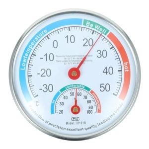 Analog Thermometer, Round Clock-Shaped Analog Hygrometer Mini Analog Temperature