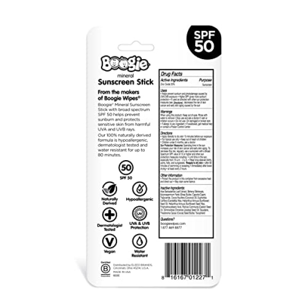 Baby Sunscreen Stick by Boogie Block, Mineral Sunscreen SPF 50, Travel Size - Image 2