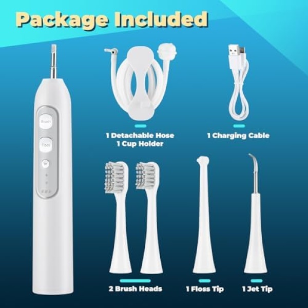 Electric Toothbrush with Water Flosser, Electric Teeth Cleaning Tool Kit with 2 - Image 8