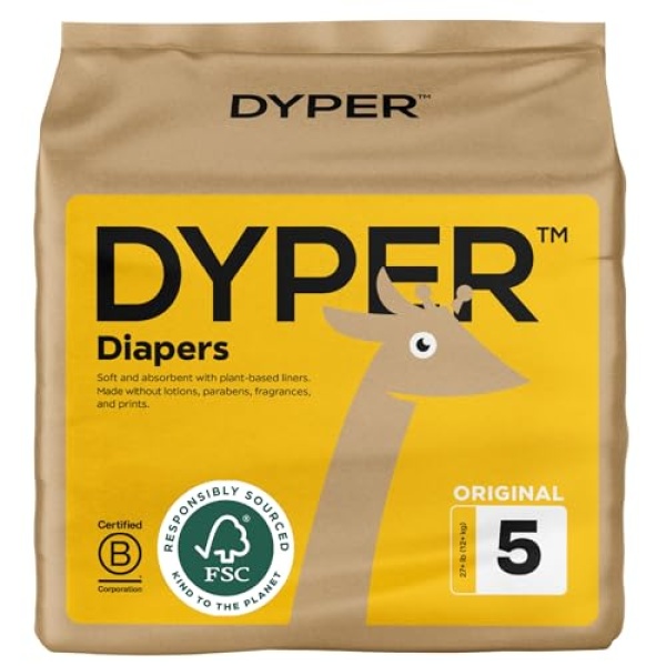 DYPER Viscose from Bamboo Baby Diapers Size 5 | Honest Ingredients | Cloth