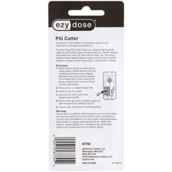EZY DOSE Pill Cutter and Splitter with Dispenser, Daily Usage, Safely Cut Pills - Image 6