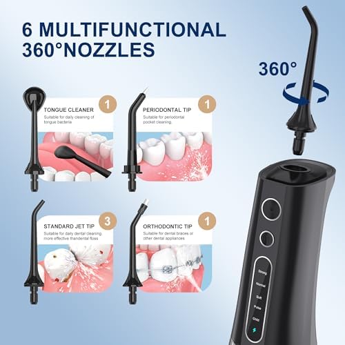 Water Dental Flosser Cordless Teeth Cleaning MOCEL 5 Modes Oral Irrigator 300ML - Image 4