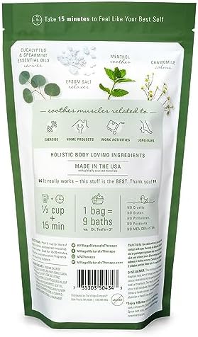 Village Naturals Therapy, Foaming Epsom Soak, Aches & Pains Muscle Relief - Image 2