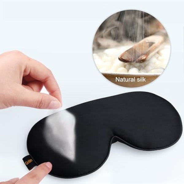 Gritin Silk Sleep Mask, Eye Mask, Light-Blackout Design Ultra Soft & Comfortable - Image 5