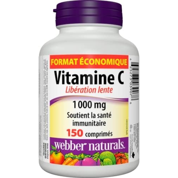 Webber Naturals Vitamin C Timed Release 1000 mg, 150 Tablets, For Bones, Teeth - Image 2