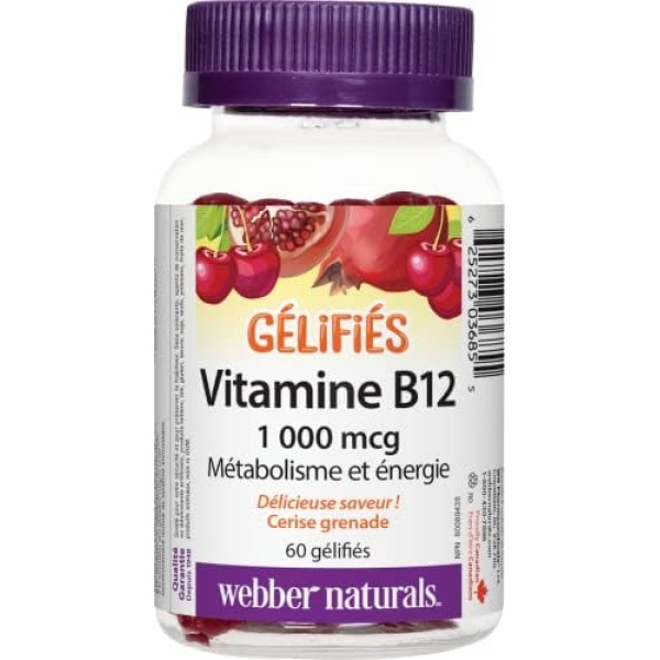 Webber Naturals Vitamin B12 Cyanocobalamin 1,000 mcg, 60 Gummies, Supports - Image 2