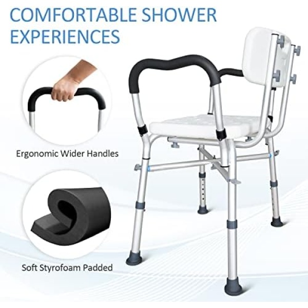 Bath Chair with Arms, Medical Shower Seat, Bariatric Bath Stool Safety Shower - Image 3