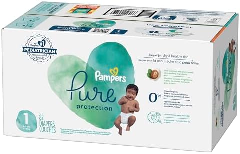 Pampers Pure Protection Diapers - Size 1, 82 Count, Hypoallergenic Premium - Image 12