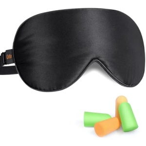 Gritin Silk Sleep Mask, Eye Mask, Light-Blackout Design Ultra Soft & Comfortable