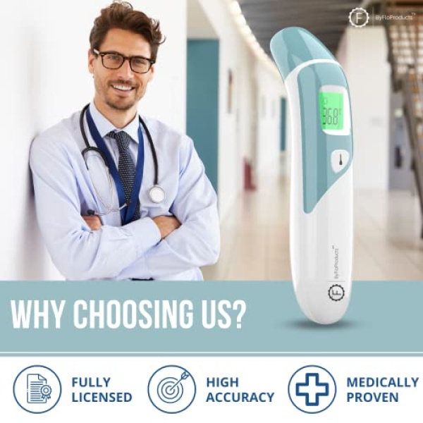 ByFloProducts, Ear and Forehead Thermometer, Thermometer for Babies and Adults, - Image 8