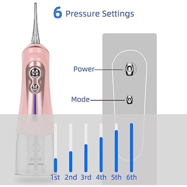 NBGRLVS Water Dental Picks for Teeth Cleaning,6 Modes 6 Tips and Storage Case - Image 2