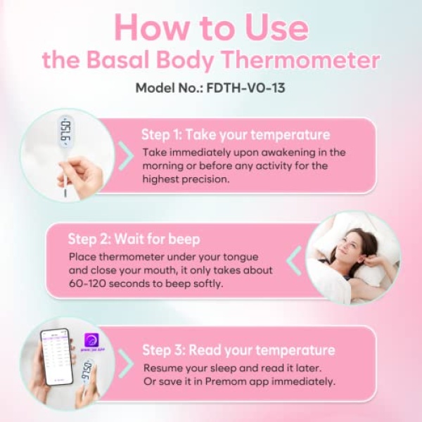 Digital Basal Body Oral Thermometer: Easy@Home Large Backlit Display - 2 Modes - - Image 5