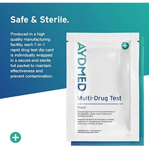 5 x Aydmed Professional 7-in-1 Rapid Drug Test Dip Cards Kit for Urine, Cocaine - Image 3