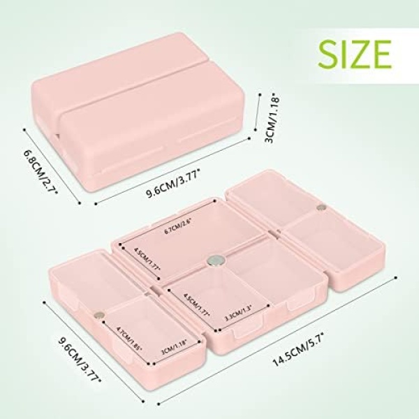 FYY Daily Pill Organizer, 7 Compartments Portable Travel Pill Case - Image 8