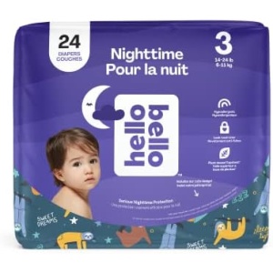 Hello Bello Premium Overnight Baby Diapers Size 3, 24 Count, Unisex, Ultra
