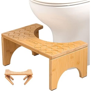 iFedio Toilet Stool, Poop Stool,Bamboo 7 Inch Toilet Potty Stool,Foldable Squat
