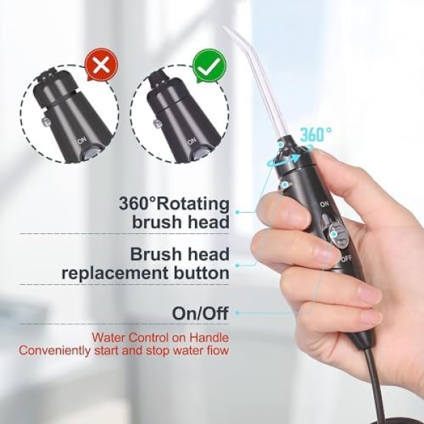 Water Flosser, Dental Water Flosser for Teeth Cleaning with 10 Pressures & 8 - Image 5
