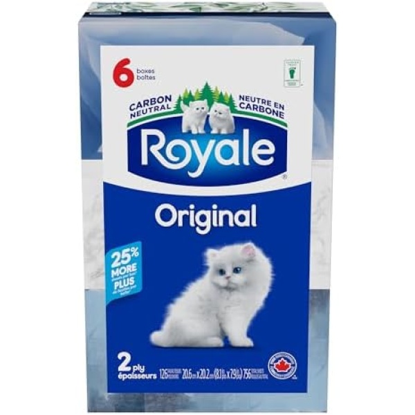 Royale Original 2 Ply Facial Tissue, Soft & Strong, 6 Tissue Boxes, 126 Tissues - Image 8