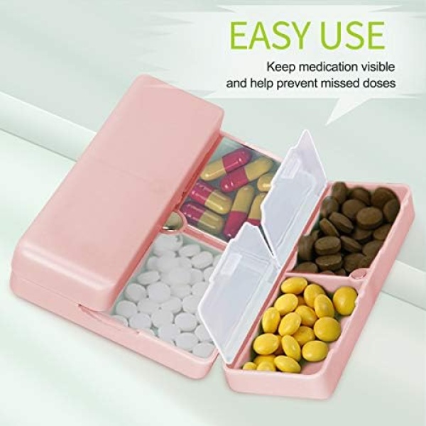 FYY Daily Pill Organizer, 7 Compartments Portable Travel Pill Case - Image 4