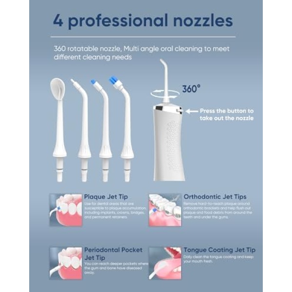 MySmile LP211 Cordless Advanced Water Flosser for Teeth, 5 Cleaning Modes - Image 3