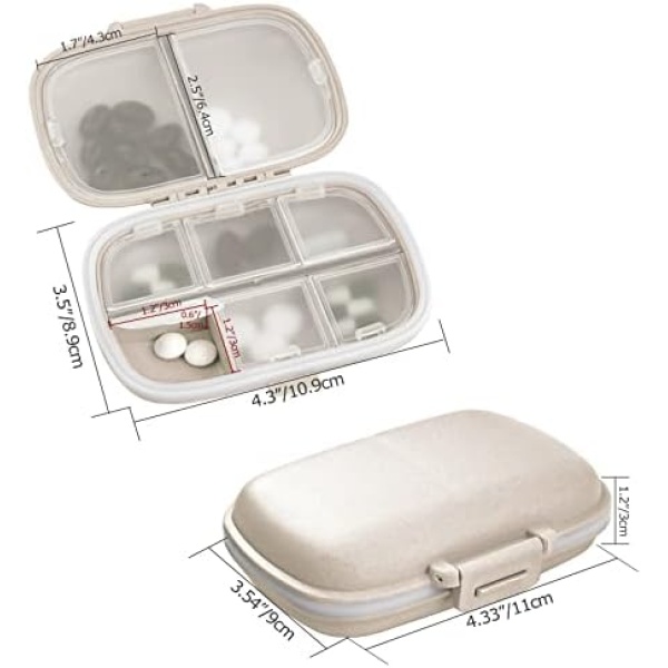 1Pack Travel Pill Organizer, 8 Compartments Portable Pill Case, Small Pill Box - Image 3
