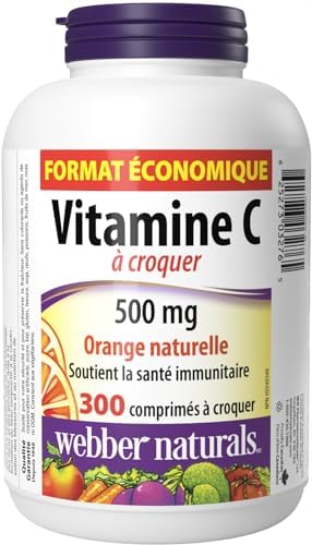 Webber Naturals Vitamin C Chewbale 500 mg, 300 Orange Flavour Tablets - Image 2