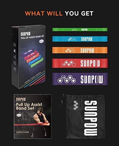 SUNPOW Pull Up Assistance Bands - Set of 5 Resistance Heavy Duty Workout - Image 7
