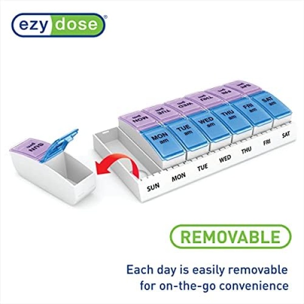 Ezy Dose Weekly (7-Day) AM/PM Pill Organizer, Vitamin and Medicine Box - Image 4