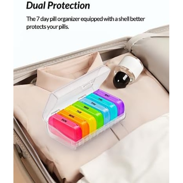 ZIKEE 7 Packs Extra Large Pill Organizer, Portable Pill Box 7 Day for Pocket - Image 4