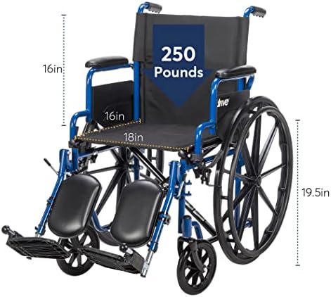 Drive Medical BLS18FBD-ELR Blue Streak Lightweight Wheelchair - Image 2