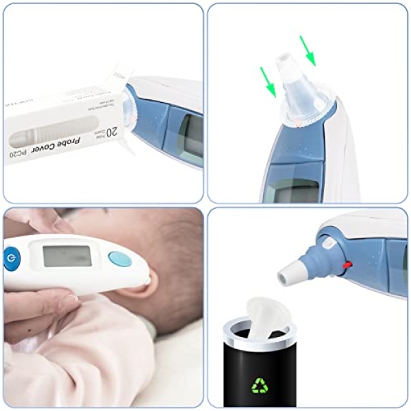 200pcs Ear Thermometer Probe Covers, Disposable Probe Covers Refill Caps Lens - Image 4