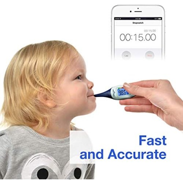 Easy@Home Digital Thermometer for Oral, Rectal or Axillary Underarm Body - Image 6
