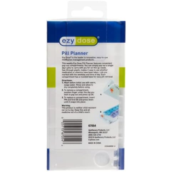 Ezy Dose Weekly (7-Day) AM/PM Pill Organizer, Vitamin and Medicine Box - Image 7