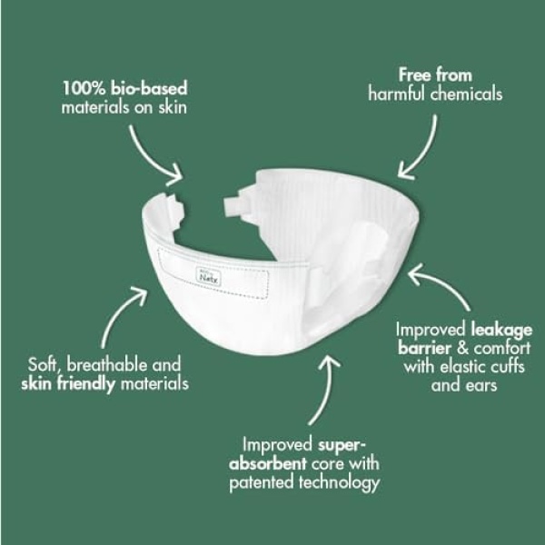 Eco by Naty Eco-Friendly Baby Diapers - 100% Plant-Based Materials on Skin, Soft - Image 2