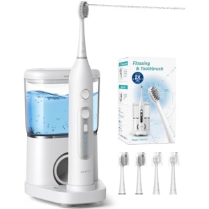 AGPTEK Electric Toothbrush and Water Flosser, 5 Modes Cordless Teeth Cleaner &