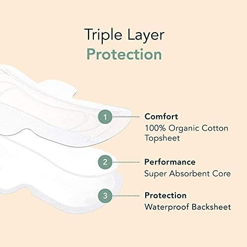 Rael Pads For Women, Organic Cotton Cover Pads - Regular Absorbency, Unscented - Image 3