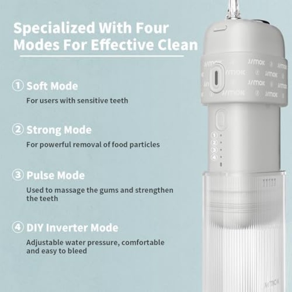 JIMOK Portable Water Flosser Mini Cordless Portable Oral Irrigator Water Teeth - Image 2