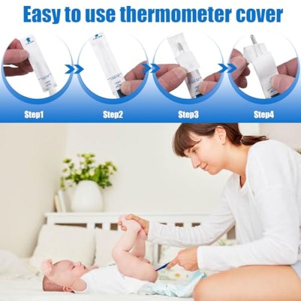Digital Thermometer Probe Covers, 200 Pcs Disposable Thermometer Covers, - Image 5
